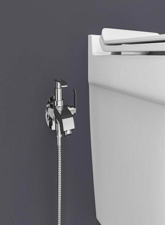 GLOXY 2 in 1 Chrome Finished Bib Cock Taps with Dual Imperial Levers & Flenge - Perfect Compatible for Washing Machines, Bathroom Toilet Areas, Gardens & Kitchen Sinks - 10 Years Warranty - Image 2